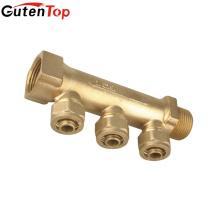 LB Guten top F * M hilo de latón fundido 3 vías Underfloor Heating Manifold 3/4 &quot;agua Knockout Drum